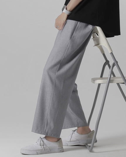 Męskie spodnie eleganckie z szerokimi nogawkami