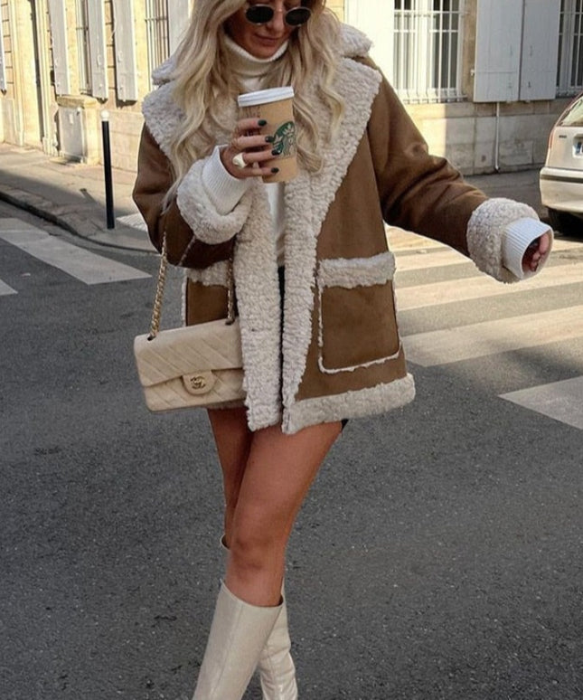 Damska kurtka zimowa pilotka z kożuszkiem