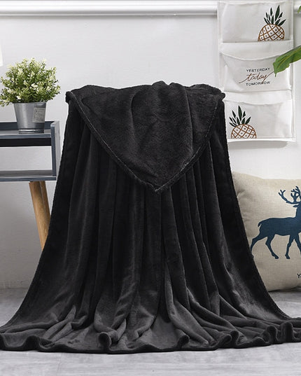 Koc zimowy ciepły z polaru w jednolitych kolorach