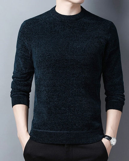 Męski sweter z dekoltem w łódkę z melanżowego materiału