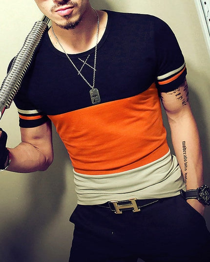 Męski T-shirt trzykolorowy