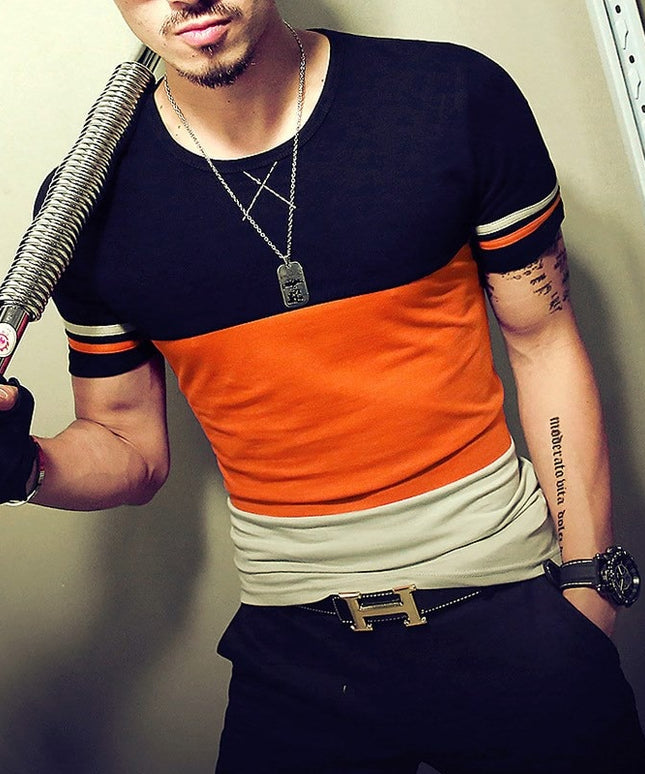 Męski T-shirt trzykolorowy