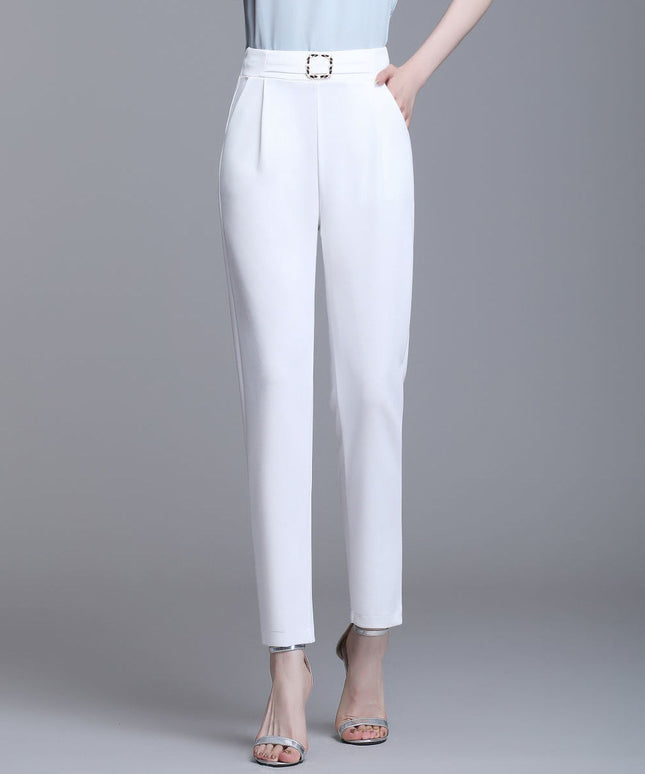 Damskie spodnie chinosy z eleganckim paskiem