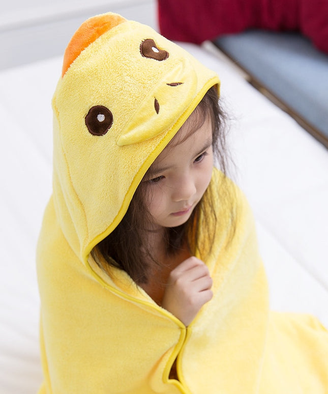 Ręcznik dziecięcy z kapturem ze zwierzątkami