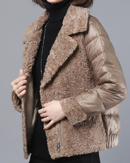 Damska kurtka zimowa z kożuszkiem