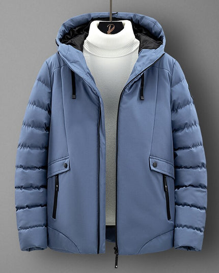 Męska kurtka zimowa pikowana z kapturem