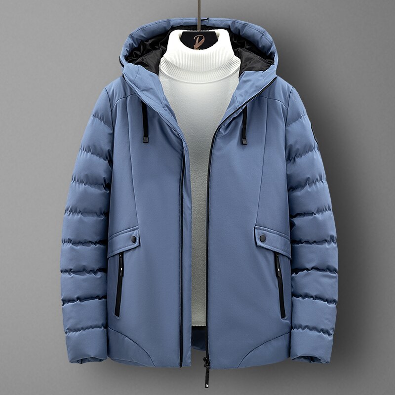 Męska kurtka zimowa pikowana z kapturem