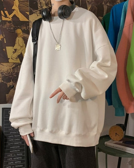 Męska bluza oversize bez kaptura w pastelowych kolorach