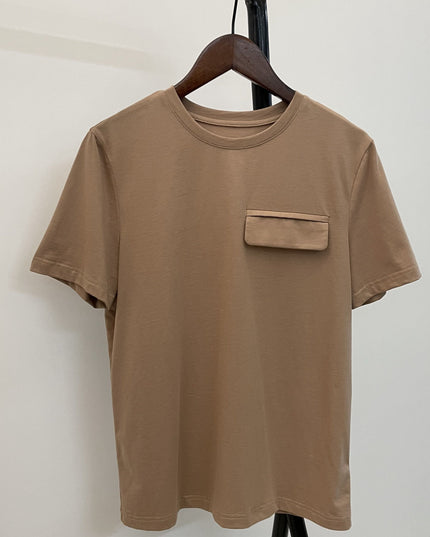 Damski T-shirt oversize klasyczny z klapką