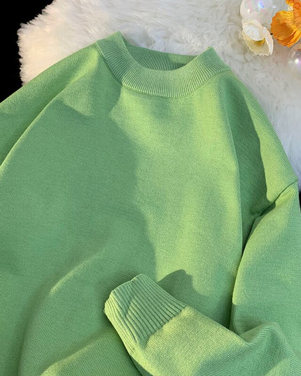 Męski sweter prążkowany z dekoltem w łódkę o kroju oversize