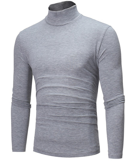 Męska koszulka z długim rękawem dopasowana z golfem