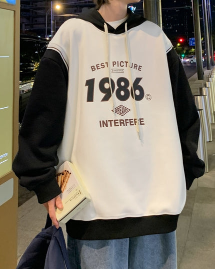 Męska bluza oversize z kapturem i nadrukiem