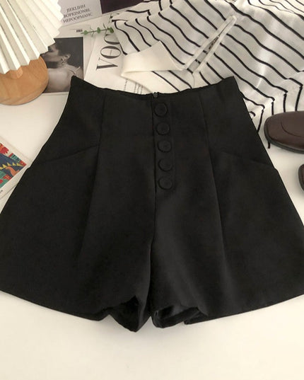 Damskie szorty eleganckie z ozdobnymi guzikami