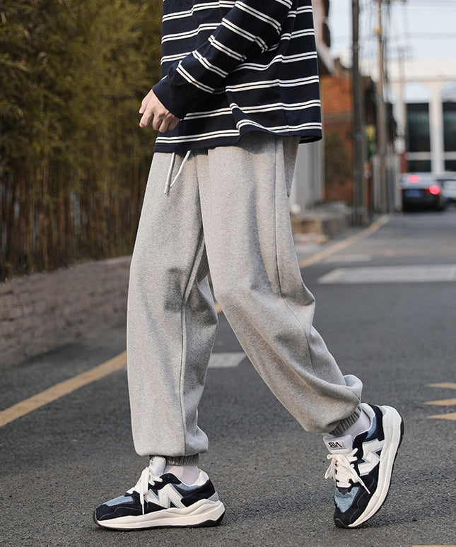 Męskie spodnie treningowe joggery z wiązaniem