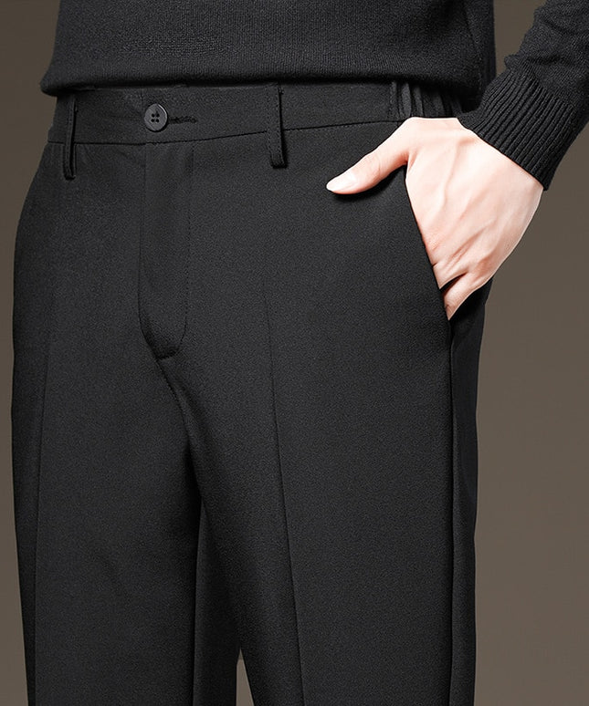 Męskie spodnie chinosy garniturowe z kieszeniami