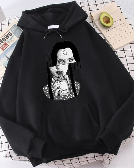 Męska bluza z kapturem z nadrukiem