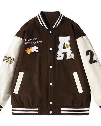 Męska kurtka przejściowa bomberka bejsbolówka z naszywkami