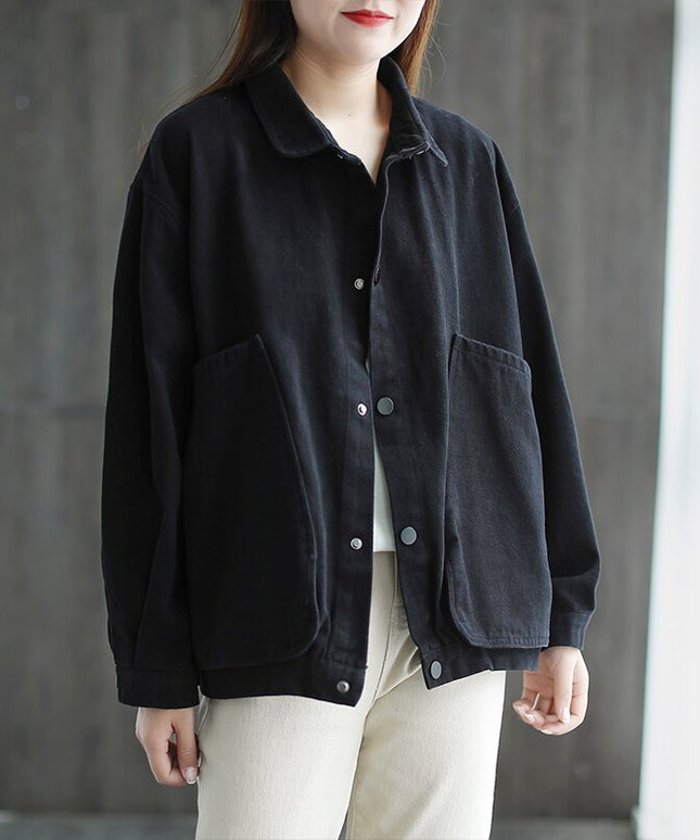 Damska kurtka przejściowa oversize z dużymi kieszeniami