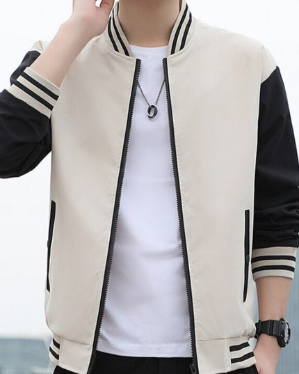 Męska kurtka przejściowa bomberka sportowa z kontrastowymi rękawami