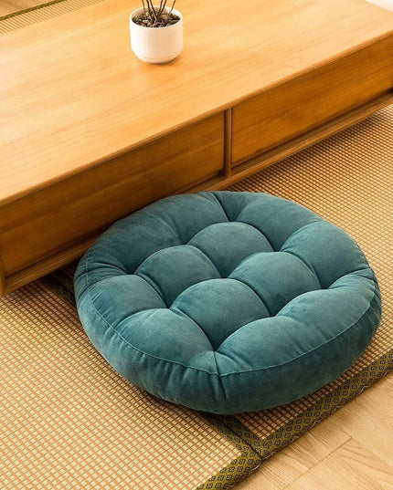 Poduszka siedzisko dekoracyjna gofrowana okrągła