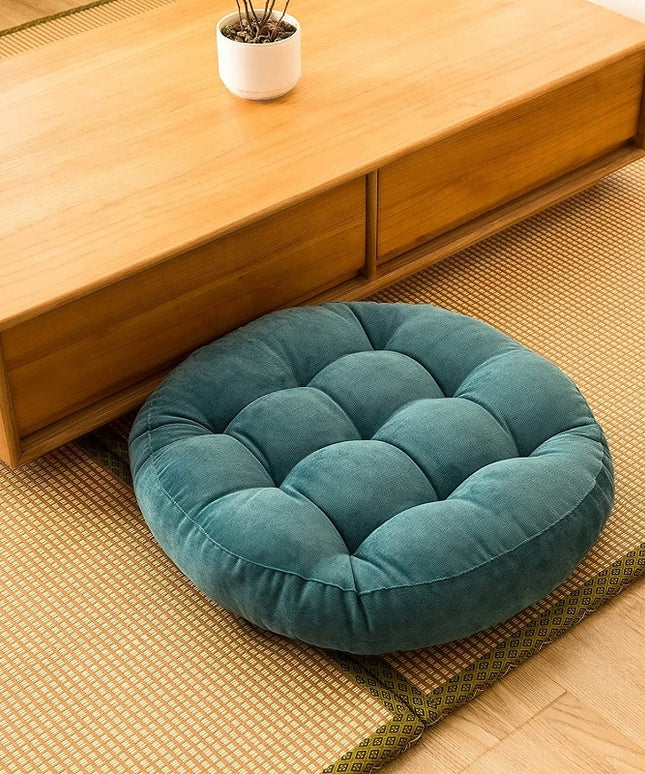 Poduszka siedzisko dekoracyjna gofrowana okrągła