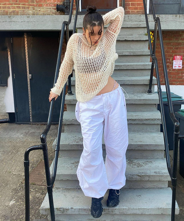 Damskie spodnie cargo oversize