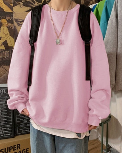 Męska bluza oversize bez kaptura w pastelowych kolorach