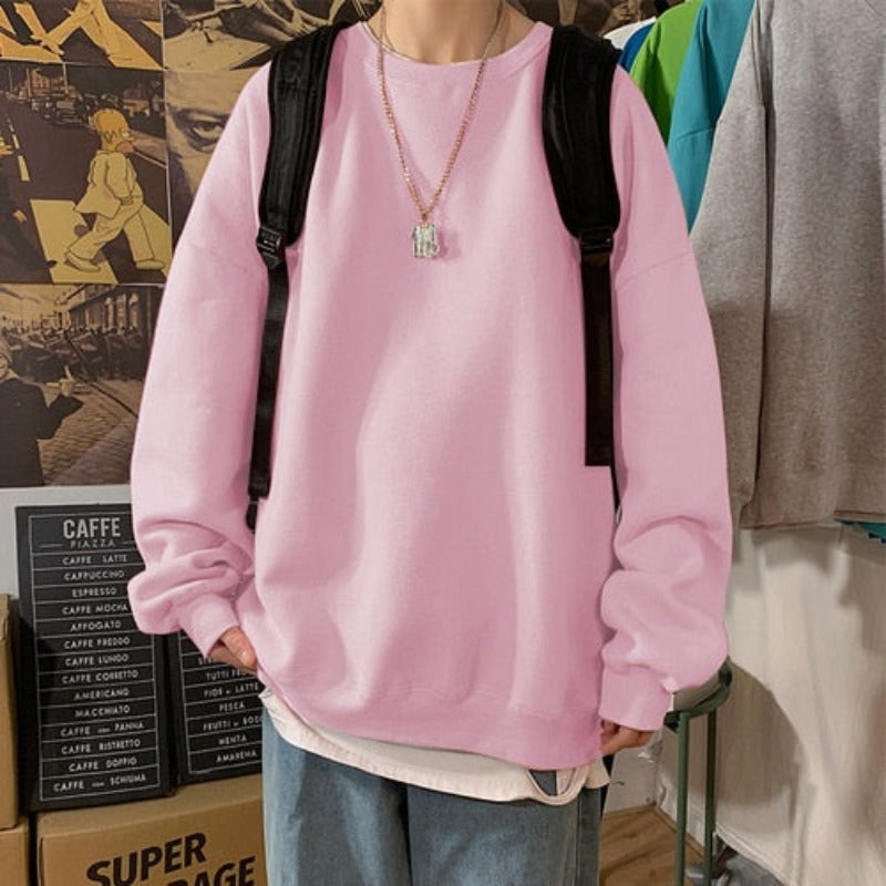 Męska bluza oversize bez kaptura w pastelowych kolorach