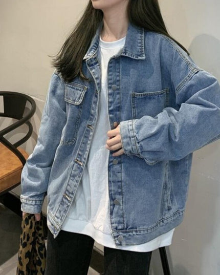 Damska kurtka jeansowa klasyczna oversize