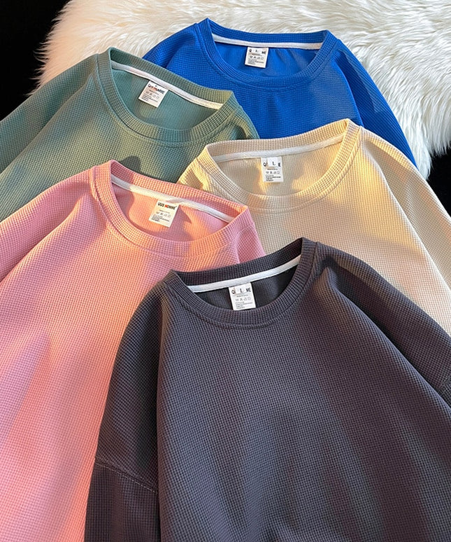 Męska bluza bez kaptura z materiału z fakturą