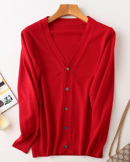 Męski sweter typu kardigan z dekoltem w serek