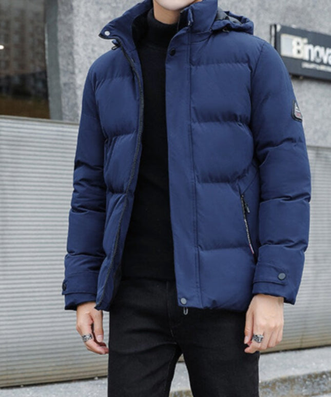 Męska kurtka zimowa ocieplana z kapturem