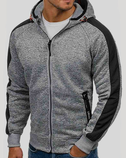 Męska bluza melanżowa rozpinana z kapturem