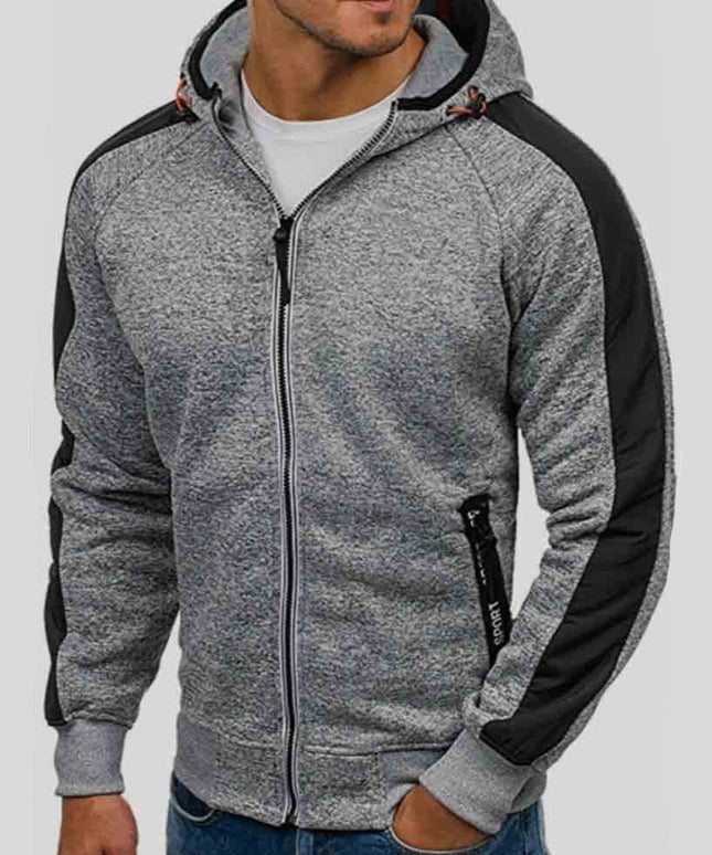 Męska bluza melanżowa rozpinana z kapturem