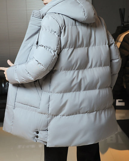 Męska kurtka zimowa długa z kapturem