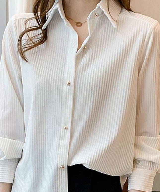 Damska koszula z prążkowanego materiału