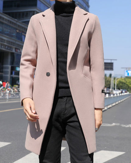 Męski elegancki płaszcz z kieszeniami