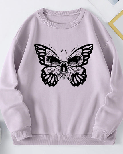 Damska bluza bez kaptura z nadrukiem motyla