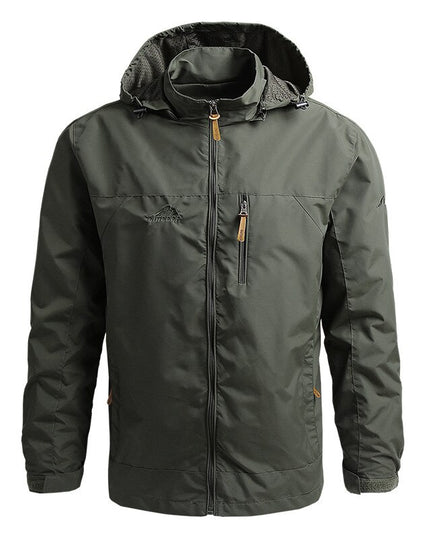 Męska kurtka przejściowa przeciwdeszczowa z kapturem