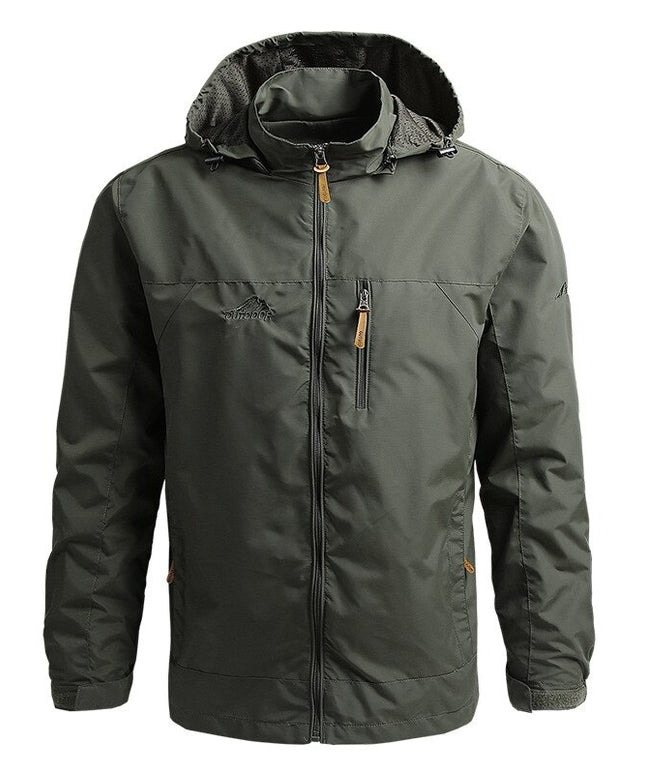 Męska kurtka przejściowa przeciwdeszczowa z kapturem