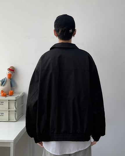 Męska kurtka przejściowa luźna ze ściągaczami