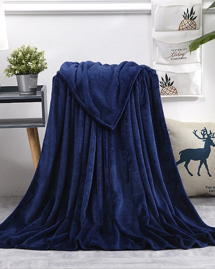 Koc zimowy ciepły z polaru w jednolitych kolorach