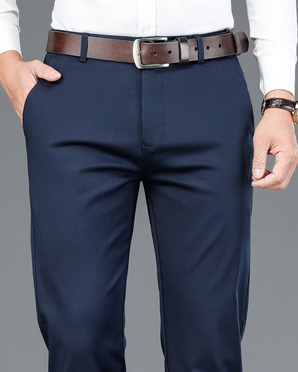 Męskie spodnie eleganckie z dodatkiem włókna bambusowego