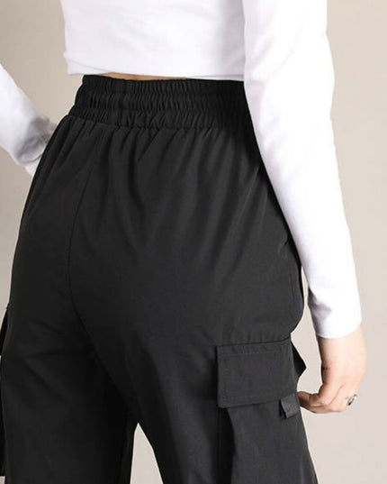 Damskie spodnie cargo z lamówką