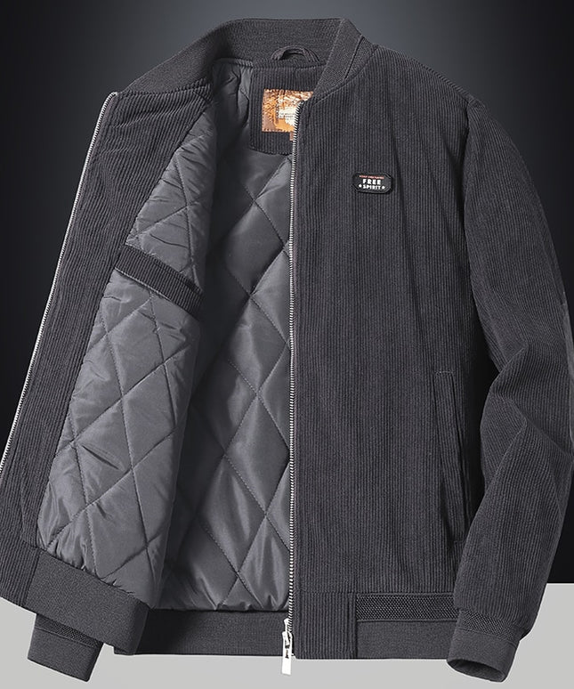 Męska kurtka zimowa sztruksowa z ociepleniem