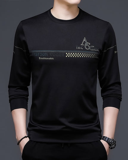 Męska koszulka z długim rękawem z nadrukiem