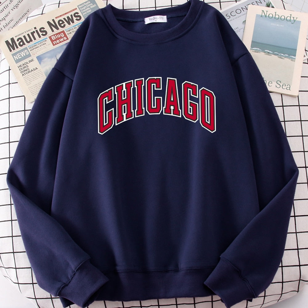 Męska bluza bez kaptura z napisem CHICAGO
