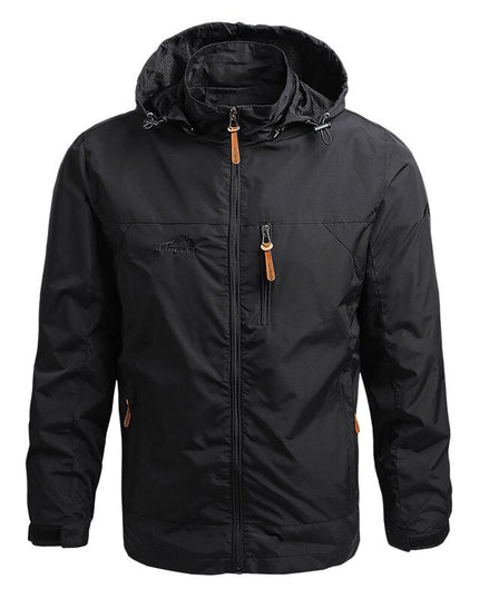 Męska kurtka przejściowa przeciwdeszczowa z kapturem
