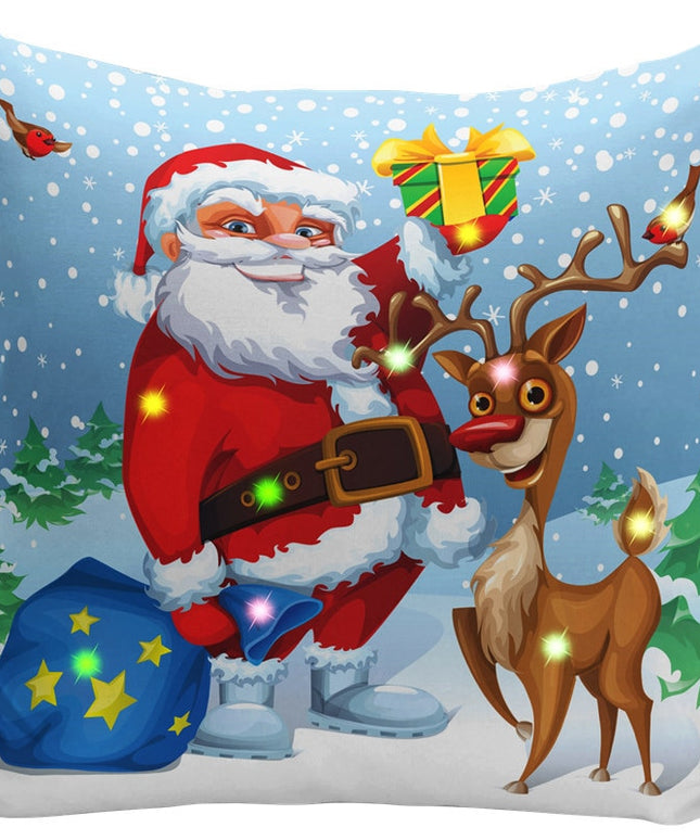 Poszewka na poduszkę świąteczna z oświetleniem LED