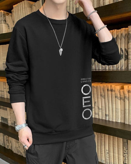 Męska bluza bez kaptura z nadrukiem